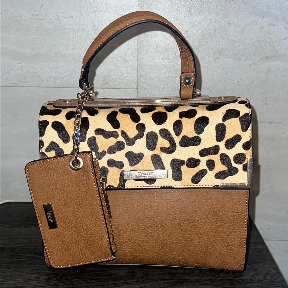 Chestnut Leopard Print Handbag
